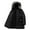 Black, variant on Mens Winter Coat Water Resistant Thicken Puffy Jacket Insulated Parka Snow Jacket with Fur Removable Hood