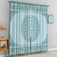 thumbnail image 4 of Blue White Boho Blackout Kids Curtains for Bedroom, Mandal Medallion Print Thermal Curtains & Window Treatments, Soundproof Privacy Curtains for Living Room Kitchen Dining Room Balcony-W52xL84in, 4 of 6