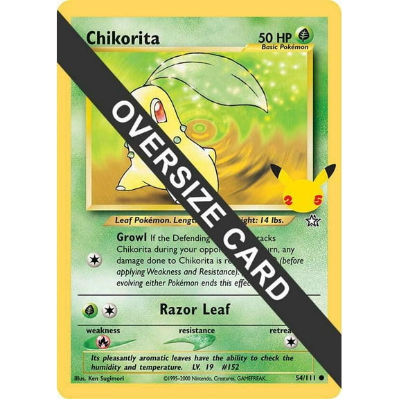 Pokemon Promo   Chikorita #54 (Oversized)