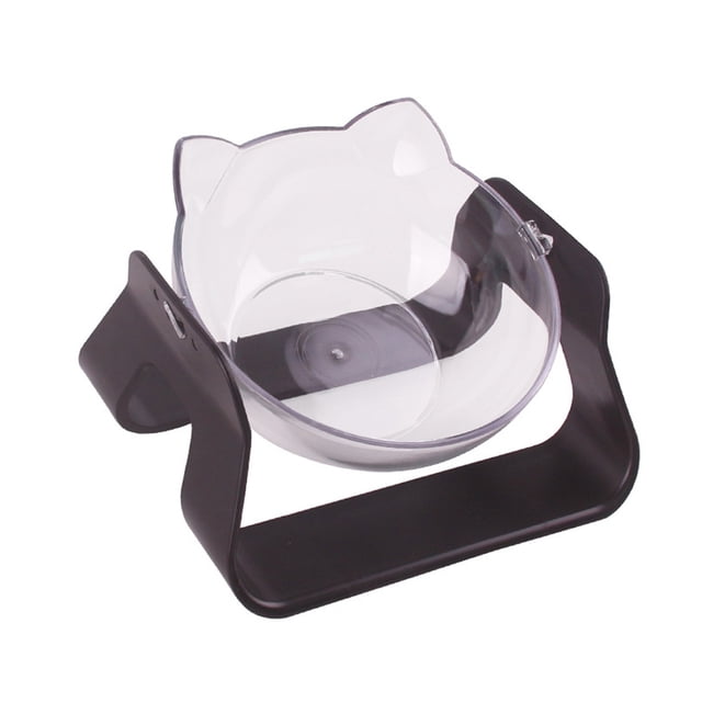 Bebedero para mascotas, pie alto, boca oblicua, protección de 15 °, columna cervical, catbowl transparente ajustable
