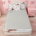 thumbnail image 4 of Erosebridal Watercolor Magnolia Zipper Queen Comforter Set with Fitted Sheet and 2 Pillowcases for Girls, Botanical Branches Art Zipper Bedding Set, Gray Reversible, 4pcs, 4 of 7