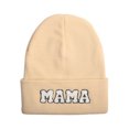 thumbnail image 1 of Gorro de lana MAMA con letras bordadas en toalla para otoño e invierno, Europa y Estados Unidos, color liso, cálido, de punto, 1 of 1