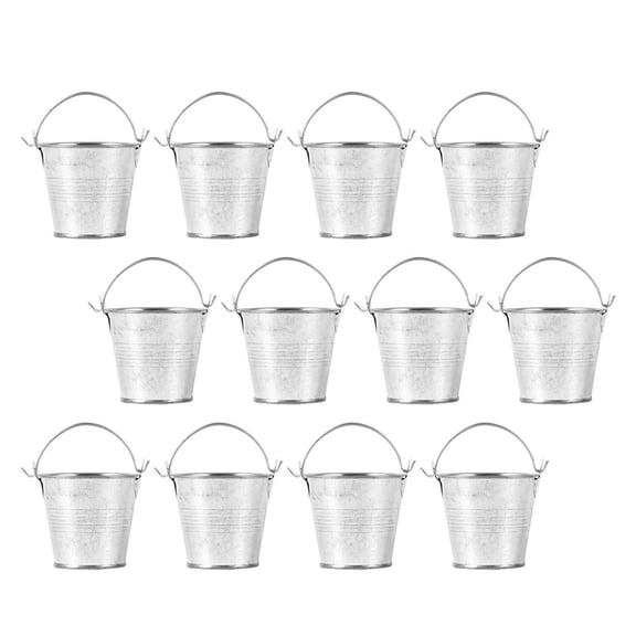 MEIBUTYUP 15-Piece Compact Iron Flower Pot Buckets for Home Gardening, Office, Balcony - Simple and Stylish