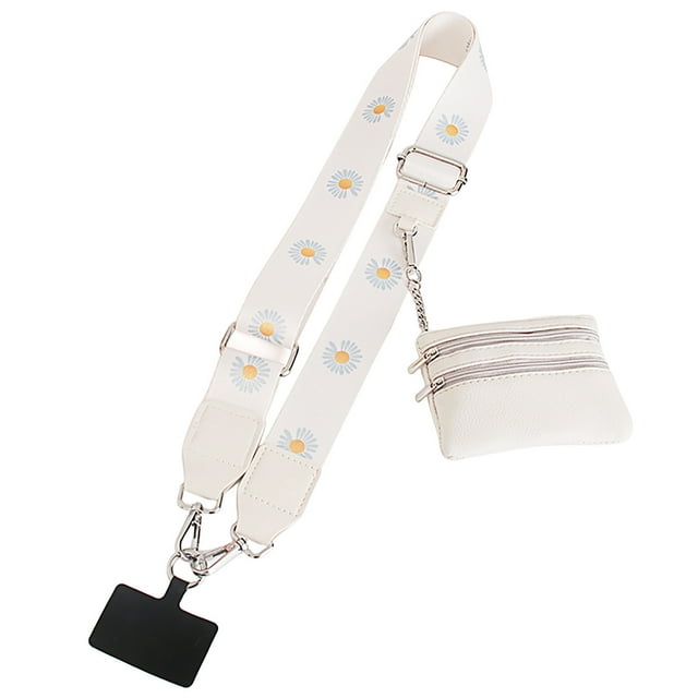 1pcs Clip And Go Phone Strap with Zipper Pouch,Crossbody Adjustable Chain Lanyard with PU Leather Wallet for All Phones