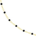 thumbnail image 5 of Honey Crush Real 14K Yellow Gold Black Enamel Bead on Piatto Chain (2.2mm, 18in), 5 of 7
