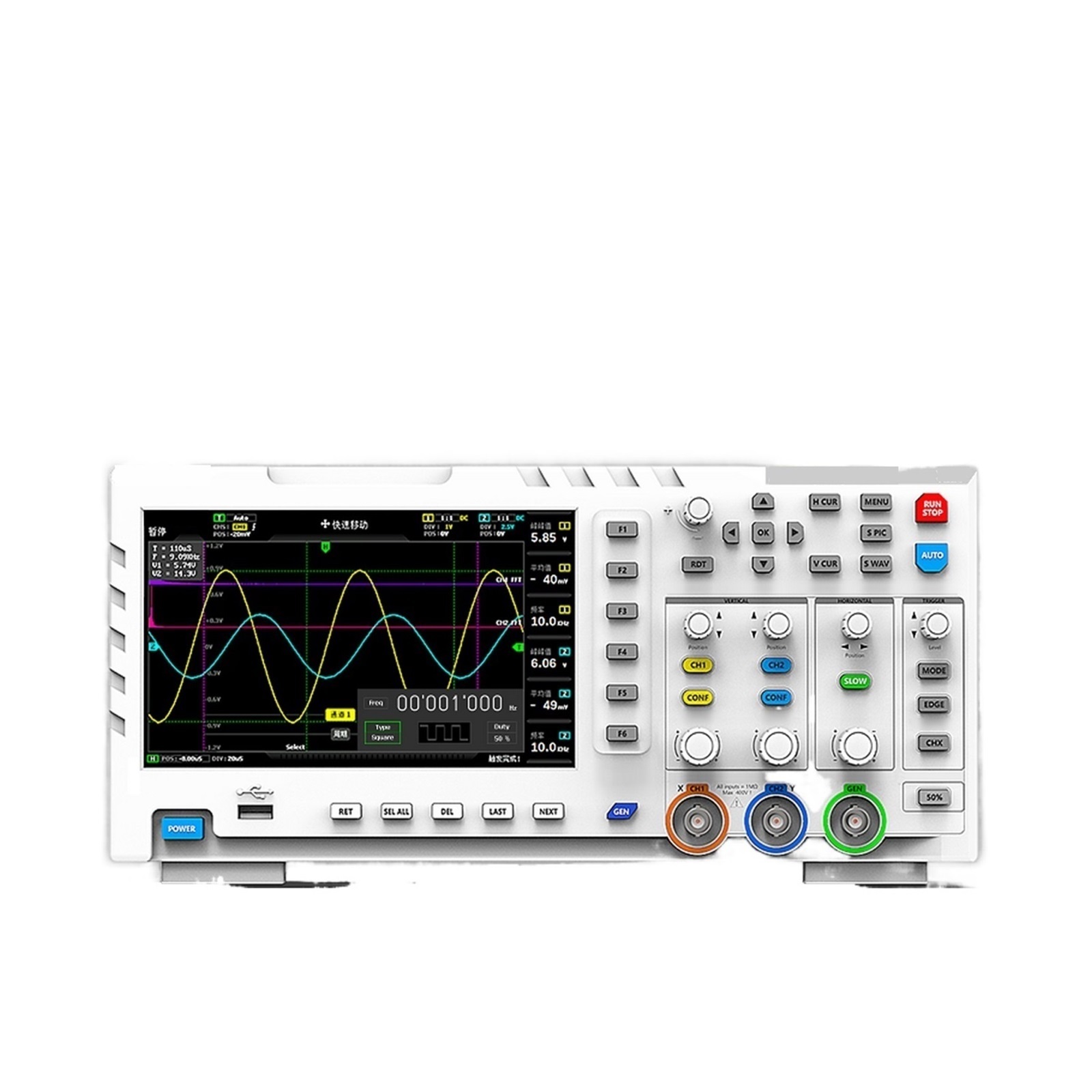 1014D Digital Oscilloscope Dual Channel Input Signal Generator 2 In 1 Desktop 1GSa/s Sampling Rate P4100 Probe ,Professional Designed