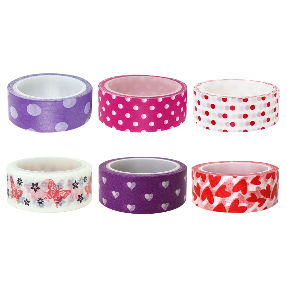 6 Rolls of Stick Paper Beautiful Photo Album Diary Paper Tapes DIY