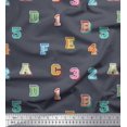thumbnail image 1 of Soimoi Poly Georgette Fabric Numbers & Alphabets Text Print Fabric by Yard 42 Inch Wide, 1 of 3