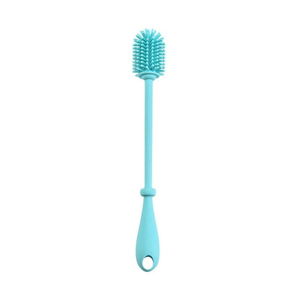 Injueey Herramienta de de cepillo de silicona de mango largo para biberón Recipiente de boca estrecha y profunda, Azul, S Type3 NO3