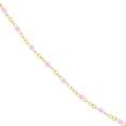 thumbnail image 4 of Gold Plated 15-inch Adjustable Light Pink Enamel Bead Chain Necklace for Women, 4 of 6