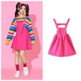thumbnail image 2 of JAJAHO Girl Suspenders Skater Skirts A-Line Pleated Skirts Girl Solid Color Elastic Waist Falred Overall Dress For Kids 3-12 Years Comfortable Skirt, 2 of 4