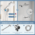 thumbnail image 3 of High Pressure 8" Rainfall Shower Head and Handheld Combo with 10 Spray Settings, Magnetic Docking, and Power Wash Mode, Chrome Finish, 3 of 9