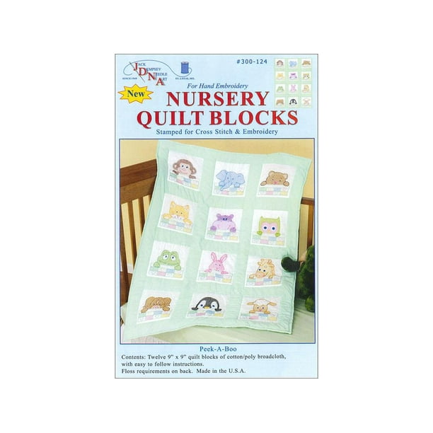 Jack Dempsey Nursery Quilt Blocks Peek A Boo 12pc