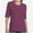 Burgundy, variant on Women's V Neck Basic Summer Casual Elbow Length T Shirts