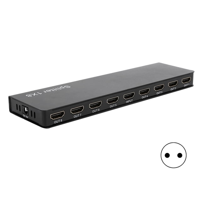 100‑240V F118 8 puertos 1 entrada 8 salida HDMI 1.4 Divisor Audio Vídeo 1080P Distribuidor Premio UE