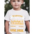 thumbnail image 1 of Crazy Grandma Graphic T-Shirt for Boys & Girls - 100% Cotton Casual Short Sleeve Tee with Bold Letter Print, Black & Yellow Design, Regular Fit, Spring Summer Fall Youngsters Apparel, 1 of 6