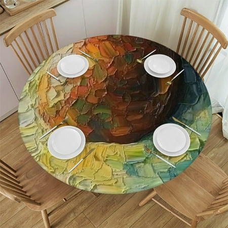 

Sheronv Detailed Portrait Round Tablecloth Stain-Resistant Washable for Indoor Outdoor Restaurants Parties Weddings Home Kitchen Holiday Dinner Decoration 42 -46