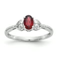 thumbnail image 1 of 10K White Gold Garnet Diamond Ring, 1 of 2