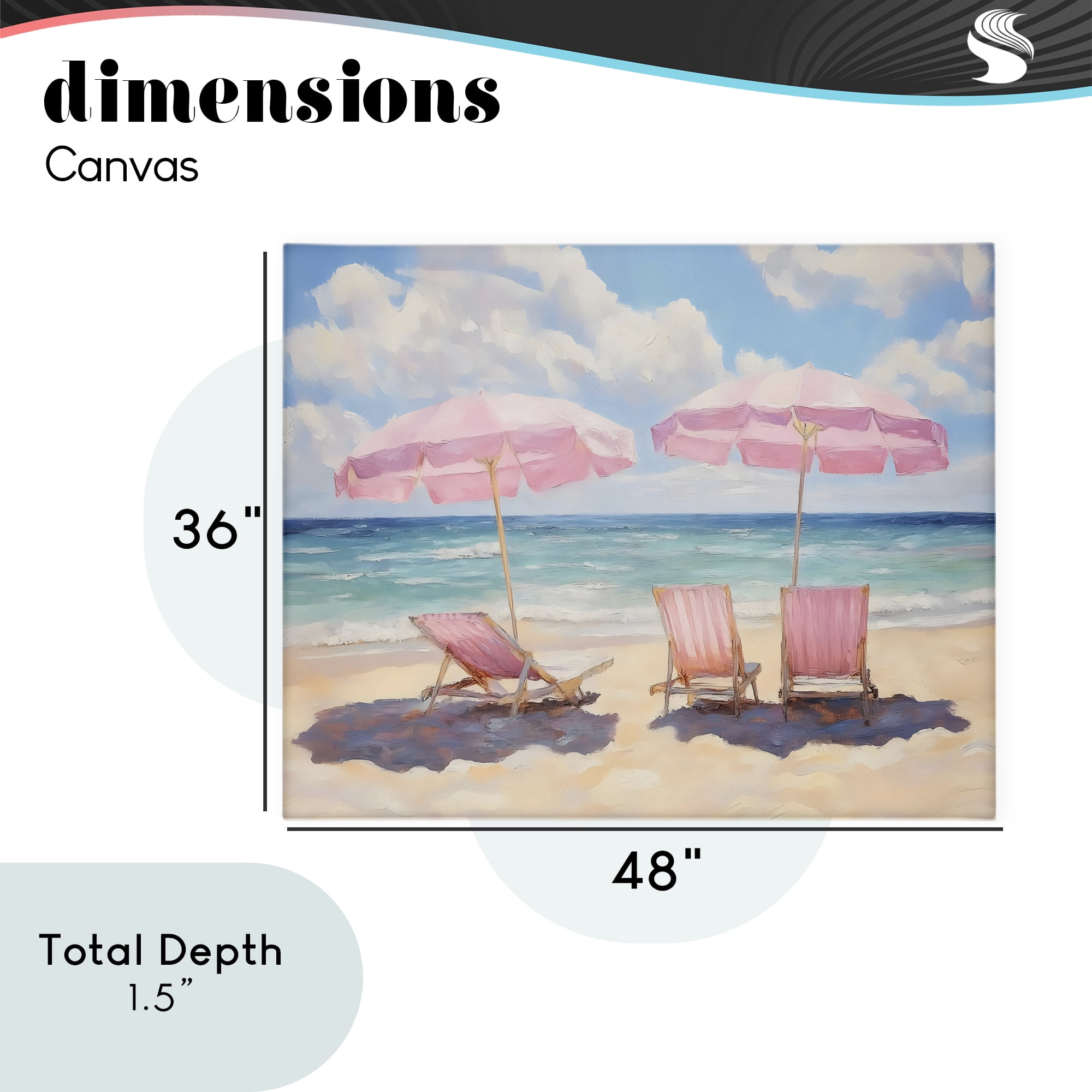Stupell Industries Pink Summer Chairs by the Sea Canvas Wall Art, design by LSR Design Studio