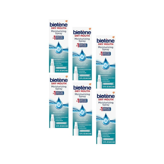 6 Pack Biotene Dry Mouth Moisturizing Mouth Spray 1.5 oz Each Mild Mint