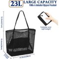 thumbnail image 4 of Mesh Beach Bag, Extra Large Beach Tote with Zipper Pocket Pool Bag for Cruise/Swim/Vacation Essentials, 4 of 7