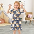 thumbnail image 5 of Corgi Girls Short Sleeve Dress A Line Sun Protection Breathable Comfort Sundress 4T, 5 of 8