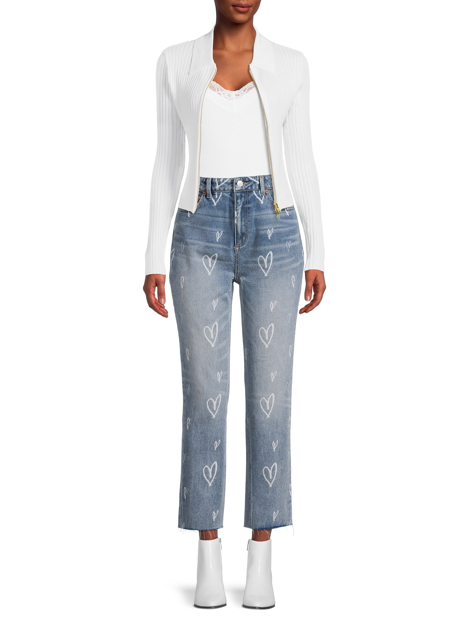 No Boundaries Juniors Zip Front Rib 