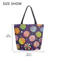 thumbnail image 5 of FORMRS Womens Canvas Tote Bag with Zipper Inner Pocket Shoulder Handbag, Galactic Candy, 5 of 7