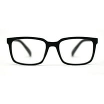 Stylish Matte Finish Rectangle Plastic Reading Glasses Matte Black  1.5