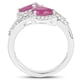 thumbnail image 2 of 2.43 Carat Glass Filled Ruby and White Topaz Sterling Silver Ring QJ Model, 2 of 3