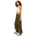 thumbnail image 3 of Cali1850 Women’s Parachute Cargo Pants Low Rise Baggy Fit Wide Leg Multi Pockets Casual Streetwear Trousers, 3 of 7