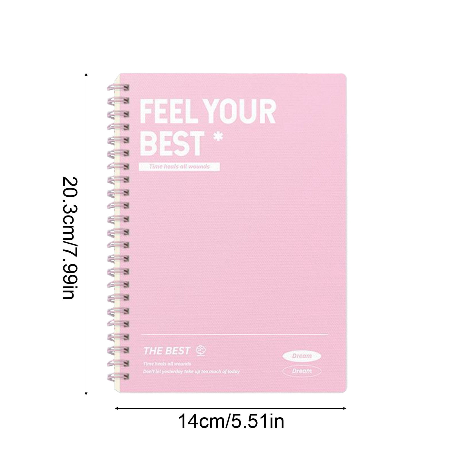 HBBKVI 2 Pack Notebook, A5 Horizontal Thickened Coil Notebook Excerpt Colorful Plastic Cover Notebook Quality Writing Paper No Additive