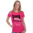 thumbnail image 3 of Saved With Amazing Grace Religious Womens Slim Fit Graphic Tee Brisco Brands S, 3 of 5
