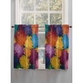 thumbnail image 5 of Colorful Dahlia Bathroom Window Curtain, Spring Flowers Modern Oil Paintings Art Light Filtering Coffee Kitchen Curtains, Bedroom Living Room Curtains 2 Panel 84"x54", 5 of 6