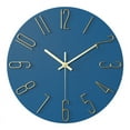 thumbnail image 1 of Reloj de pared silencioso que no hace tictac, reloj de decoración de estilo moderno para el hogar, oficina, escuela, cocina, dormitorio, sala de estar (azul), 1 of 5