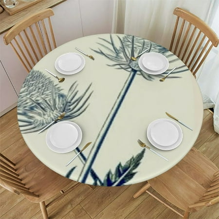 

HAOXIT Round Fitted Patio Table Cover Tablecloth Xray Flower Elastic Edged Polyester Table Cover Gooseneck Loosestrife Flower Exotic Plants Blooms Print Fitted Table Pad Fits Round Table 54-58