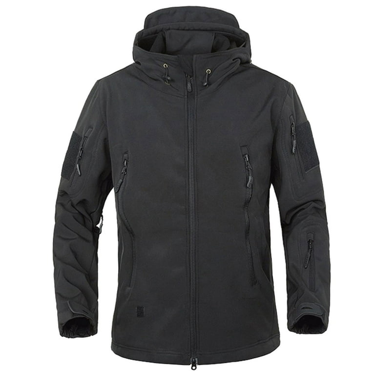 Jacenvly Rain Jacket Men Clearance Waterproof Windproof Drawstring Hooded  Zip Pocket Men'S Sport Coats Lightweight Warm Fashionable Casual Coats