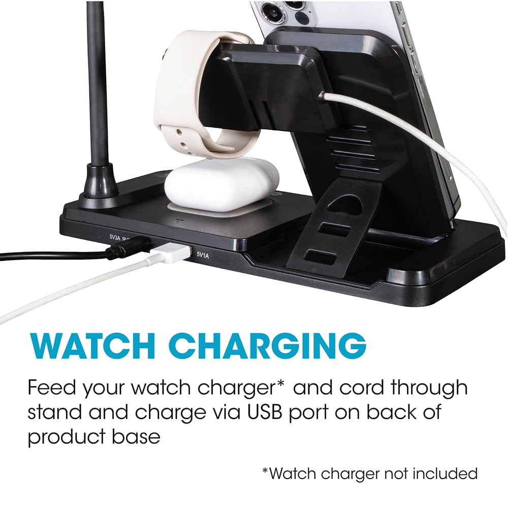 OttLite LED Desk Light with Multi-Device Charging Station, Black