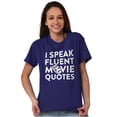 thumbnail image 4 of I Speak Fluent Movie Quotes Film Nerd Plus Size Crewneck Graphic Tee Shirt Brisco Brands 3X, 4 of 4