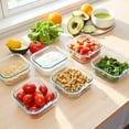 thumbnail image 4 of Toeah Glass Soup Containers with Airtight Lids, Glass Food Containers, Glass Meal Prep Containers, Leak-proof Soup Container, Microwave Freezer & Dishwasher Safe (14oz - Square Set 4colour), 4 of 9