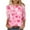 NQR6-Valentine's Day-Pink, variant on VKOYWKM Valentine Shirts Women 3/4 Length Sleeve Women Tops Heart Graphic Tees Valentine Round Neck Loose Fit Three Quarter Length Blouse