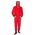 thumbnail image 2 of Prestigez Mens Family Devil Onesie Pajama Costume Union Suit Sleepwear With Hood, Mask, And Socks, Red - Devil, Size: Men - S, 2 of 5