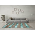 thumbnail image 3 of Ahgly Company Indoor Square Oriental Light Blue Traditional Area Rugs, 4' Square, 3 of 4