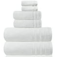thumbnail image 6 of Trident Finesse Modern 6 Pieces Solid Ultra Soft, Extra Absorbent Cotton Bath Towel Set, White, 6 of 12