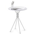 thumbnail image 2 of Furinno Theo Table d'Appoint Ronde avec Pieds Croisés, Blanc, 2 of 4