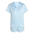 thumbnail image 3 of Joyspun Women’s Bridal Satin Short Sleeve Top and Shorts Pajama Set, Sizes XS-3X, 3 of 8