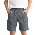 thumbnail image 3 of Boys Cargo Shorts Lightweight Elastic Waist Quick Dry Casual Summer Hiking Outdoor Camping Shorts with Pockets,Sizes 3-15, 3 of 10