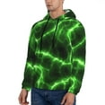 thumbnail image 2 of Bingfone Green Lightning Men'S Drawstring Hoodie Long Sleeve Pocket Sweatshirts-Small, 2 of 9
