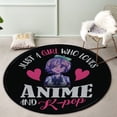 thumbnail image 3 of Coolnut Round Rugs for Living Room, Just A Girl Who Loves Anime An Non-Slip Coral Velvet Long Runner Rugs, Washable Water Absorbent Mat Carpet for Bedroom Kitchen Kids Room, 3 of 6