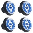 thumbnail image 2 of 4 Pcs Blue and White Geometry Knobs for Kitchen Cabinet Cupboard Dresser Bookcase Drawer Pulls Handles Round Home Decor, 2 of 8